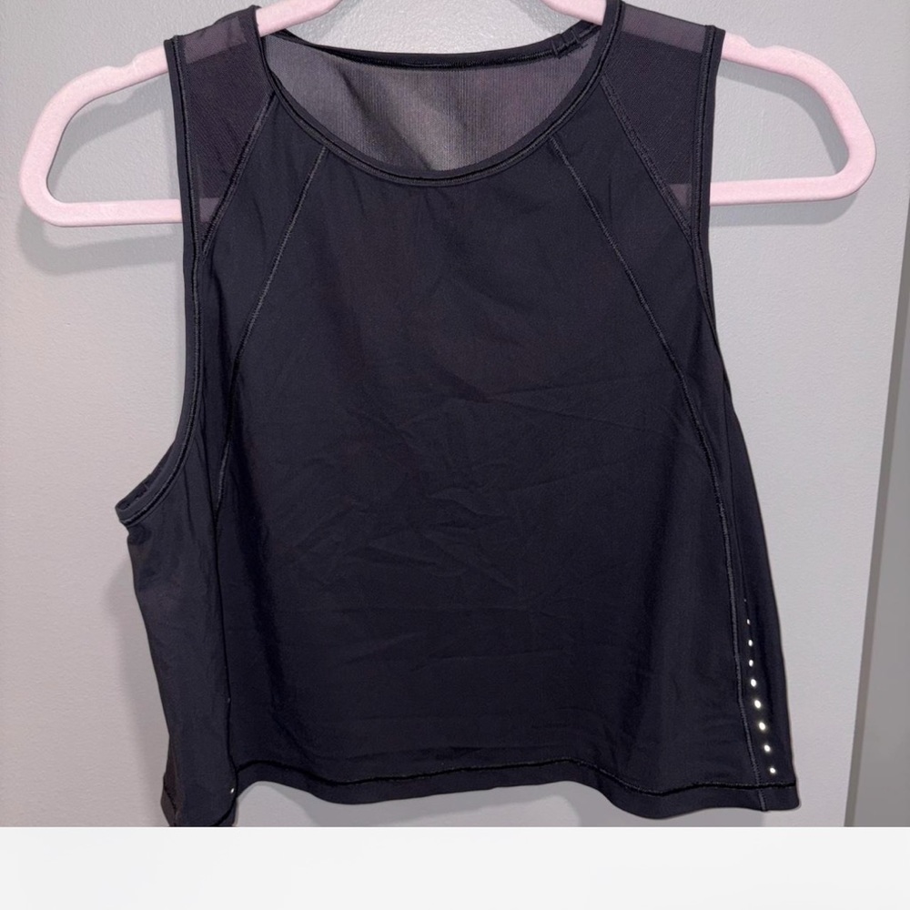 Sleek Black Mesh Tank Top